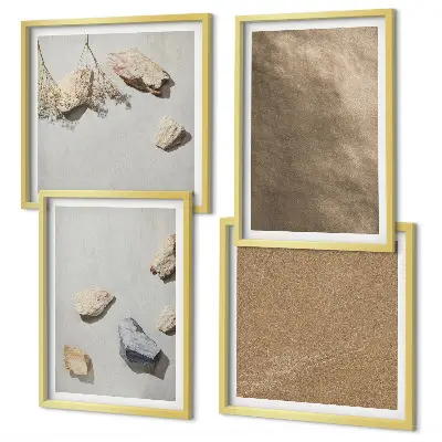 Beach stones natural structures wall art set of 4 pieces