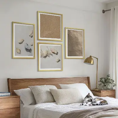 Beach stones natural structures wall art set of 4 pieces