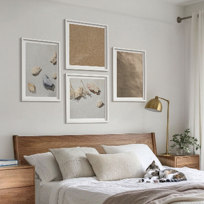 Set of 4 wall art pieces Beach stones natural structures