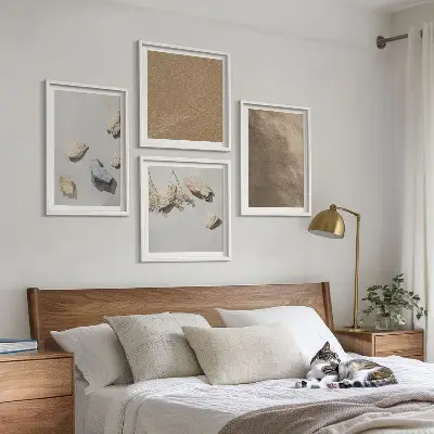 Beach stones natural structures wall art set of 4 pieces
