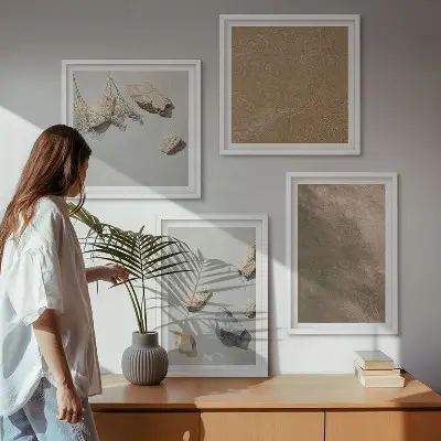 Beach stones natural structures wall art set of 4 pieces