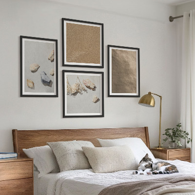 Set of 4 wall art pieces Beach stones natural structures