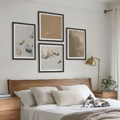 Beach stones natural structures wall art set of 4 pieces
