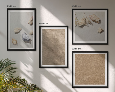 Set of 4 wall art pieces Beach stones natural structures