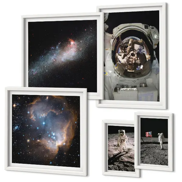 Framed photo set Astronauts landing on the Moon