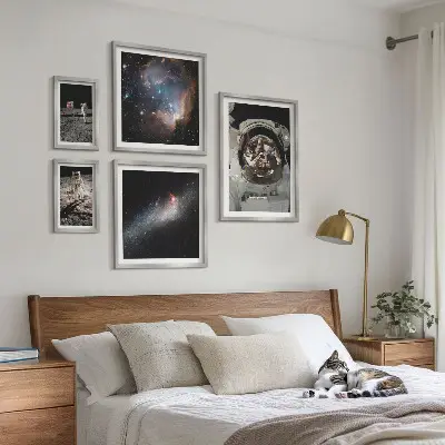 Framed photo set Astronauts landing on the Moon