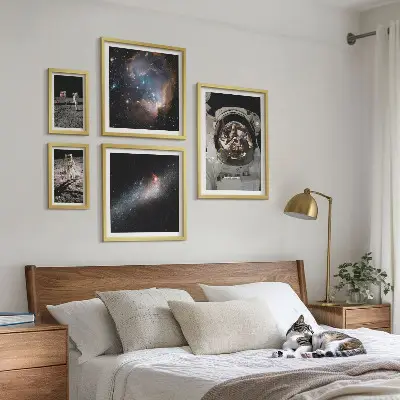 Astronauts landing on the Moon framed photo set