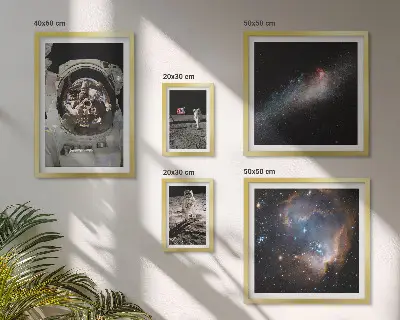 Astronauts landing on the Moon framed photo set