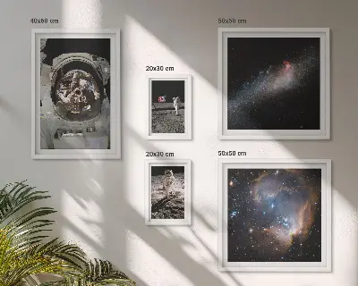 Framed photo set Astronauts landing on the Moon