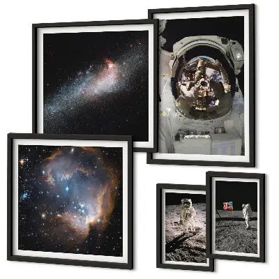Astronauts landing on the Moon framed photo set
