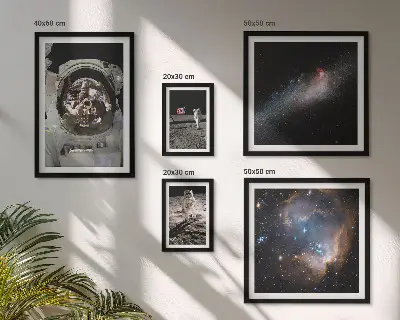 Framed photo set Astronauts landing on the Moon