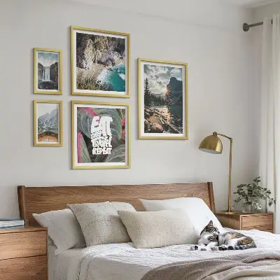 Mountain waterfall landscape wall art set of 5 pieces