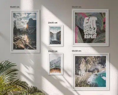 Mountain waterfall landscape wall art set of 5 pieces