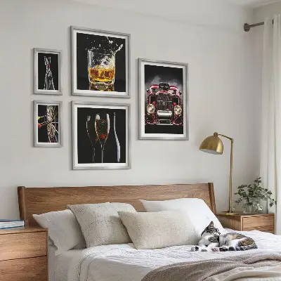 Gallery wall Stylish retro car and drink themes
