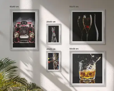 Gallery wall stylish retro car and drink theme set