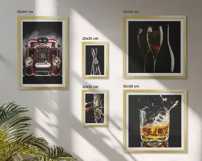 Gallery wall Stylish retro car and drink themes
