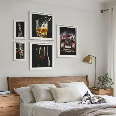 Gallery wall Stylish retro car and drink themes
