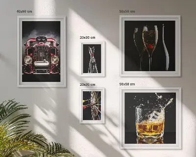 Gallery wall stylish retro car and drink theme set