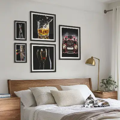 Gallery wall Stylish retro car and drink themes