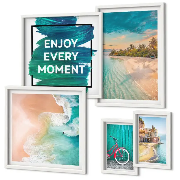 Set of 5 wall art pieces Holiday atmosphere