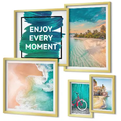 Set of 5 wall art pieces Holiday atmosphere