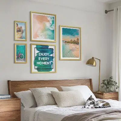 Set of 5 wall art pieces Holiday atmosphere