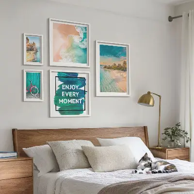 Set of 5 wall art pieces Holiday atmosphere