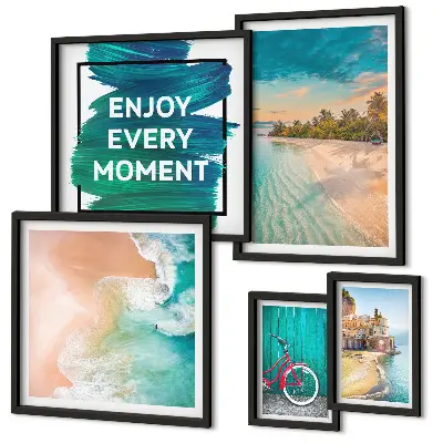 Set of 5 wall art pieces Holiday atmosphere