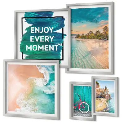 Set of 5 wall art pieces Holiday atmosphere