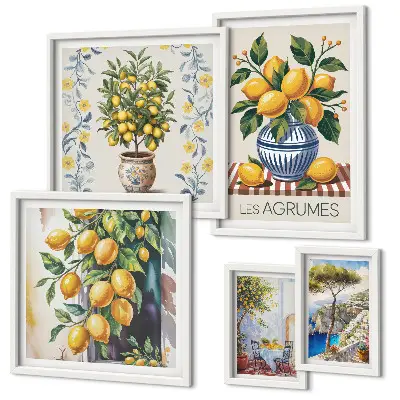Gallery wall Mediterranean-style citrus