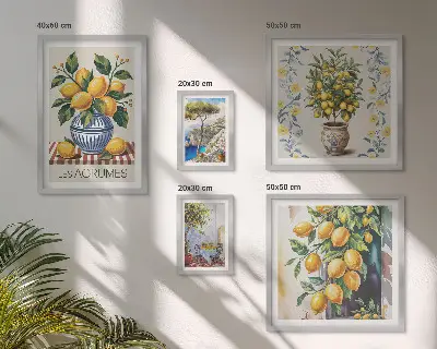 Gallery wall Mediterranean-style citrus
