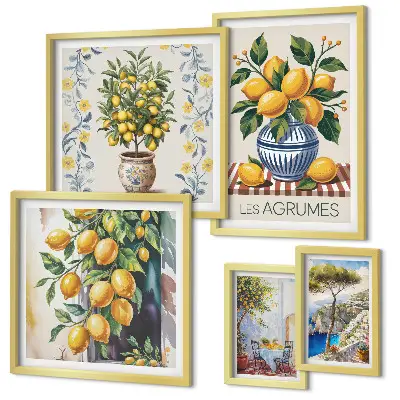 Gallery wall Mediterranean-style citrus