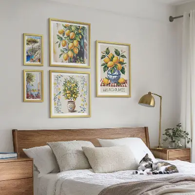 Mediterranean citrus gallery wall art Mediterranean-style citrus print