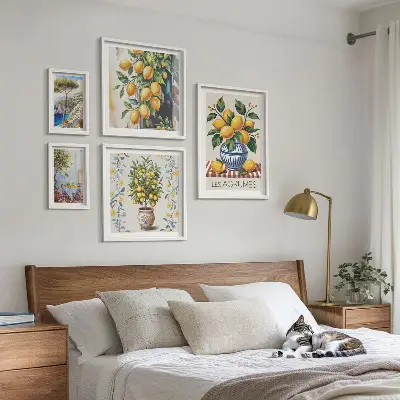 Gallery wall Mediterranean-style citrus