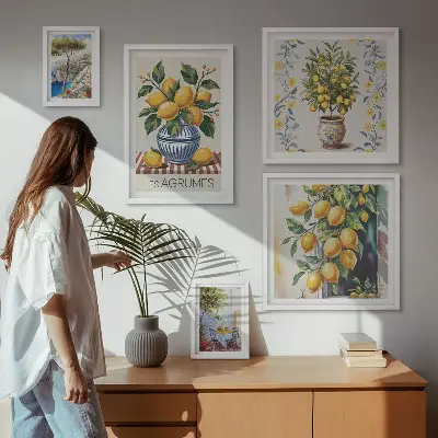 Gallery wall Mediterranean-style citrus