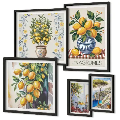Gallery wall Mediterranean-style citrus