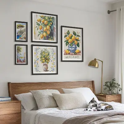 Mediterranean citrus gallery wall art Mediterranean-style citrus print
