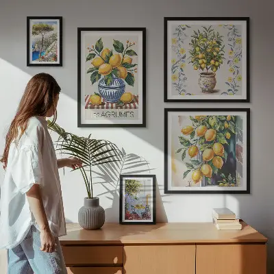 Mediterranean citrus gallery wall art Mediterranean-style citrus print