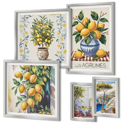 Gallery wall Mediterranean-style citrus