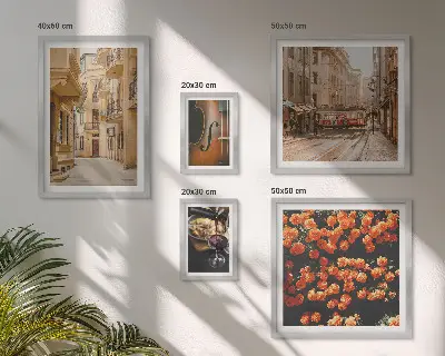 Set of 5 wall art pieces Charming streets of flavors