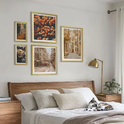 Set of 5 wall art pieces Charming streets of flavors