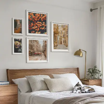 Set of 5 wall art pieces Charming streets of flavors