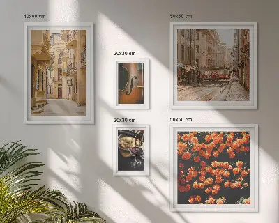 Charming streets of flavors wall art set of 5 pieces