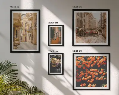 Charming streets of flavors wall art set of 5 pieces