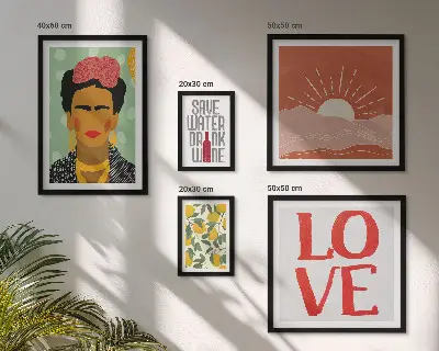 Gallery wall Boho style flowers woman