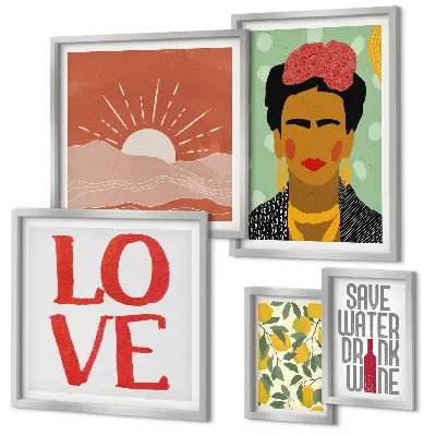 Gallery wall boho style floral woman print