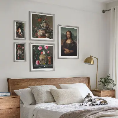 Framed photo set Vintage floral portraits