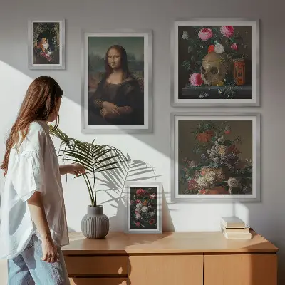 Framed photo set Vintage floral portraits