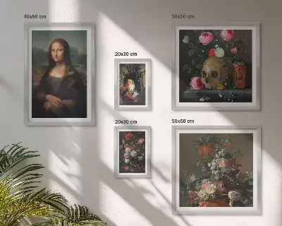 Framed photo set Vintage floral portraits