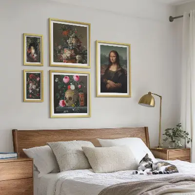 Framed photo set Vintage floral portraits
